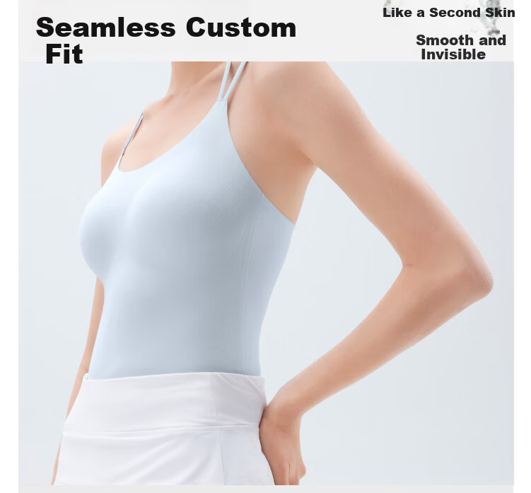 Banana Under Women's Camisole with Padded Bra-in, Lightweight Seamless Back Strap Tank Top for Layering or Outerwear 4