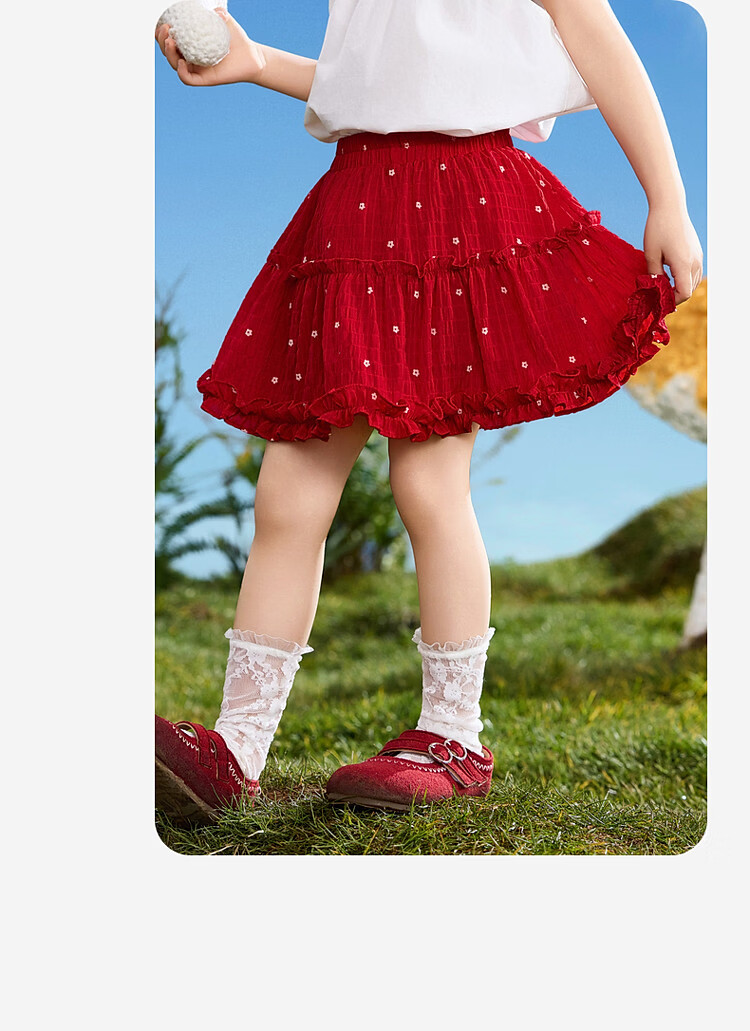 ASK JUNIOR Vintage Children's Dress Summer Toddler Polka Dot Skirt Girls Half Skirt Ruffled Princess Dress 17