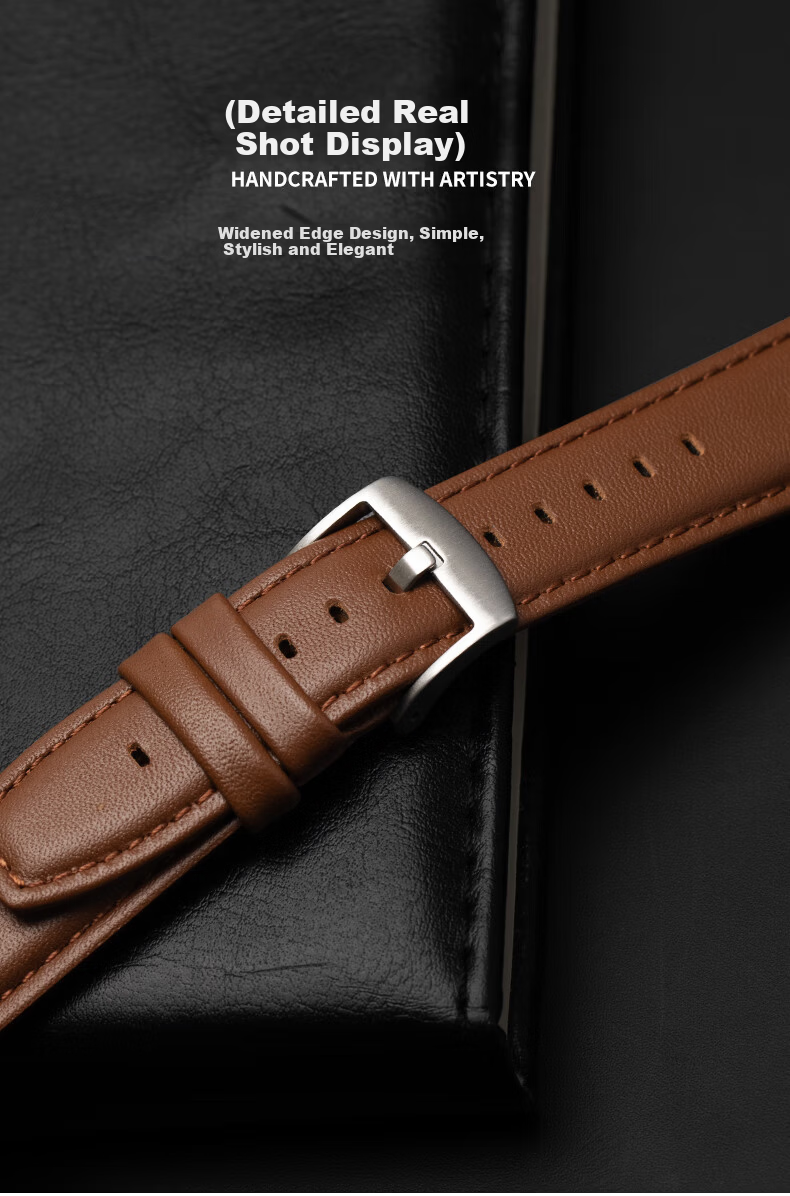 Gangjue Genuine Leather Watch Strap for Huawei GT6/GT5/GT4 Pro/Watch5/4/3/2 Women’s 41/42MM First Layer Cowhide Frost White 18mm Band 13