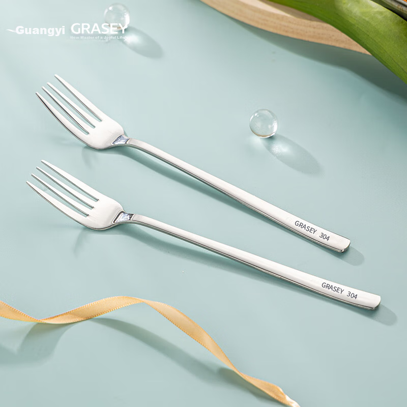 Guangyi 304 Stainless Steel Fork Set 2pcs Dessert Fork Fruit Fork Salad Instant Noodle Fork Cutlery GY7870