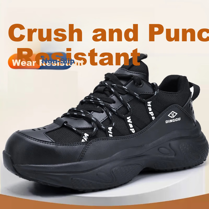 Dinggu Men's Safety Work Shoes Steel Toe Anti-Smash Anti-Puncture Odor-Resistant JD1630hei40