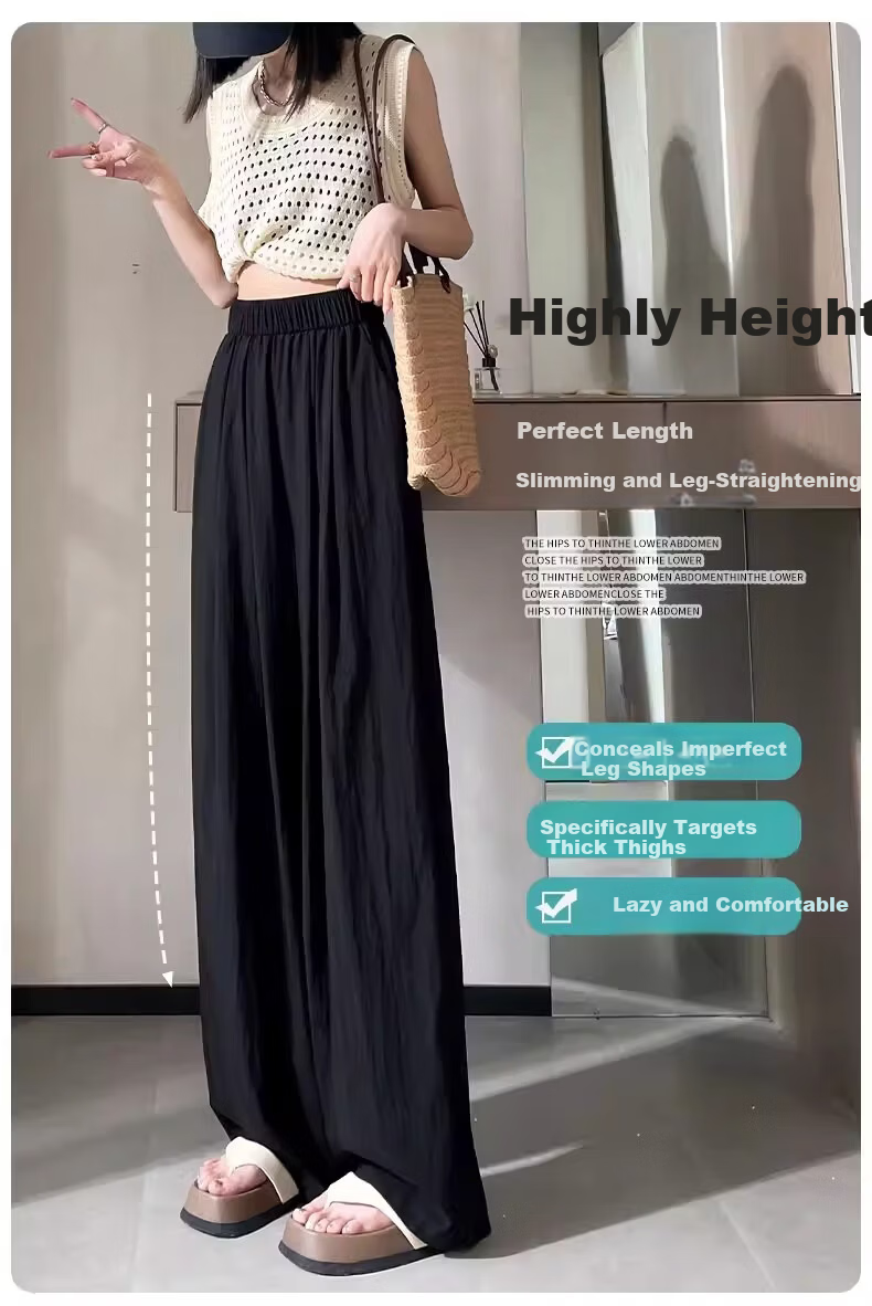 Xiang Yi Lover [JD Direct Purchase] Yamamoto Wide-Leg Pants Women Summer Ice Silk Thin Casual Slim Straight Pants 7