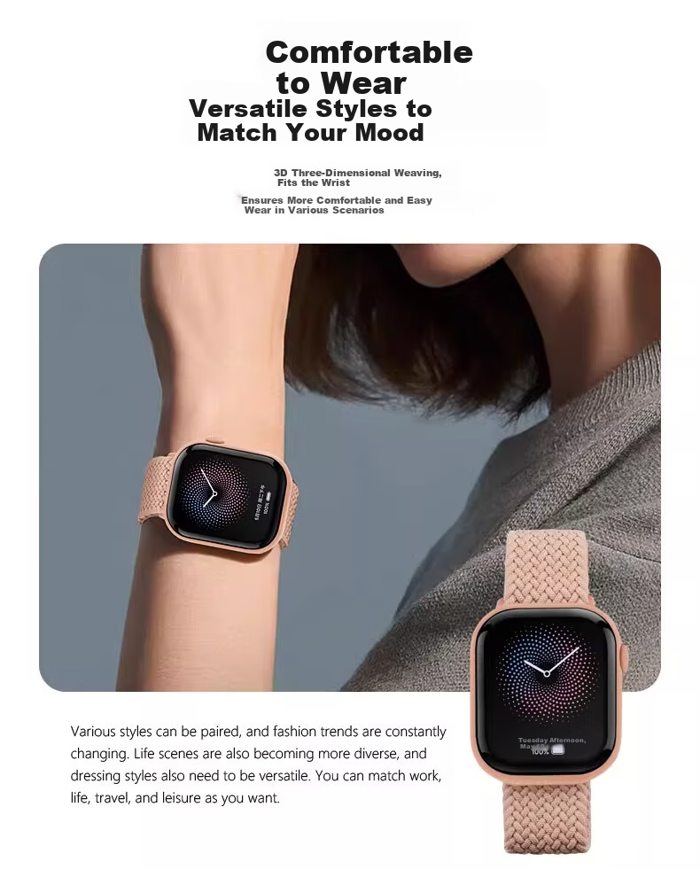 Belt Brother Nylon Strap for Apple Watch S10 Woven Band iWatch S9/8/7/11/6/SE2/1/3 Nylon Loop Sports Strap for Women Plum Color 14