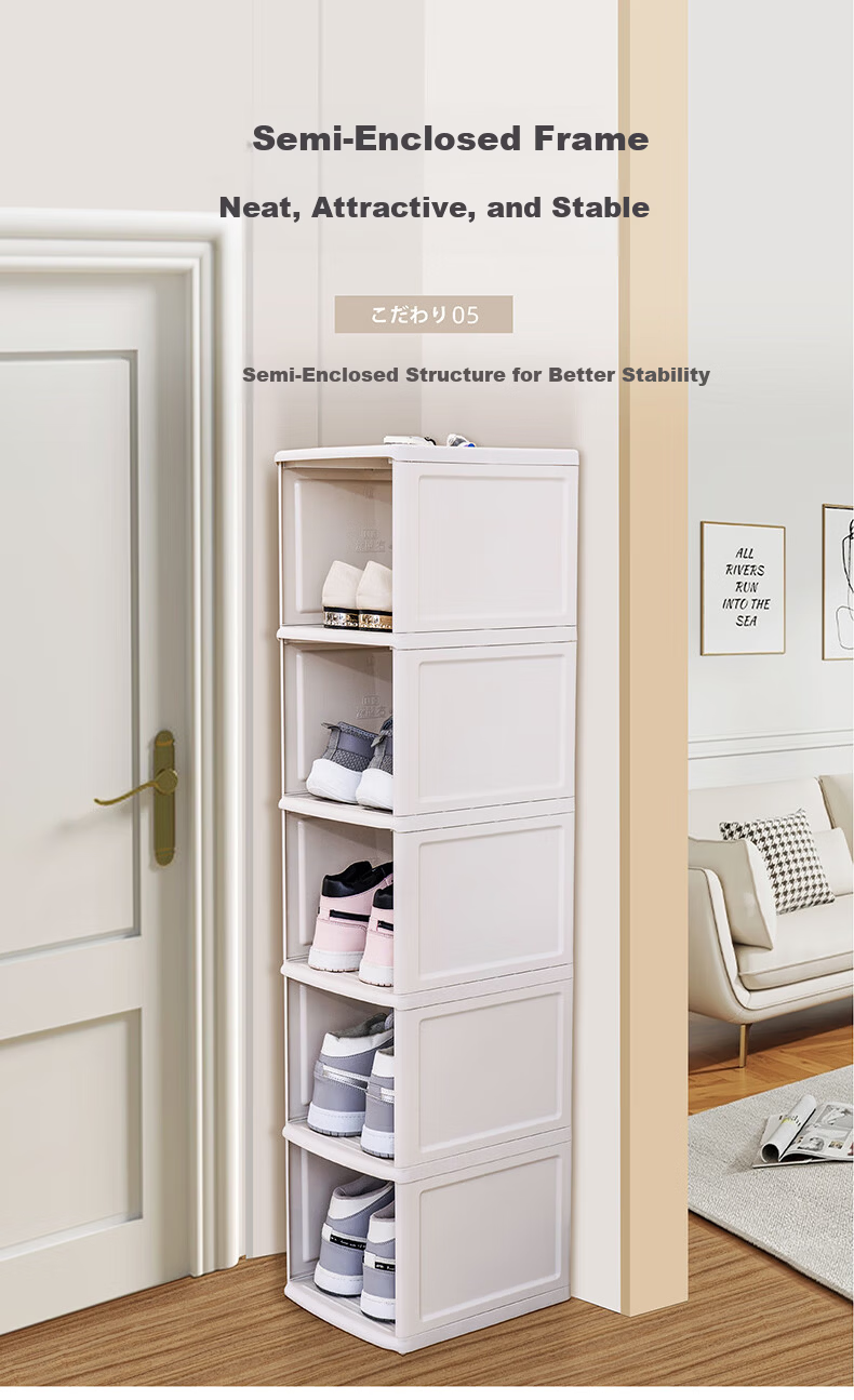 IRIS Eco-Friendly PP Shoe Storage Box Thickened Stable Shoe Rack 4-Layer Deep Shoe Cabinet Organizer Alice 10