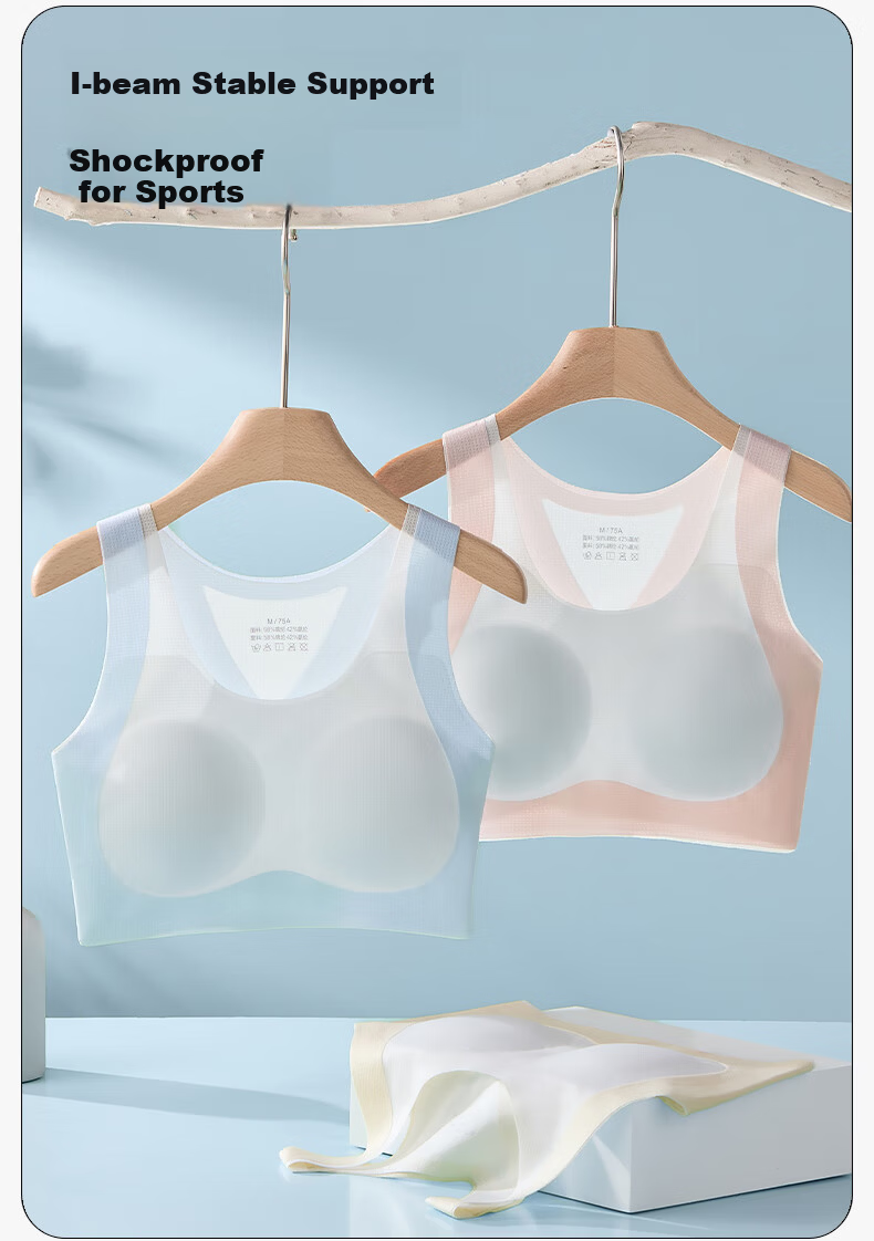 Herbal Original Color Girls' Underwear Development Stage Teen Sports Bra Seamless Vest for Middle and High School Students Phase One 7