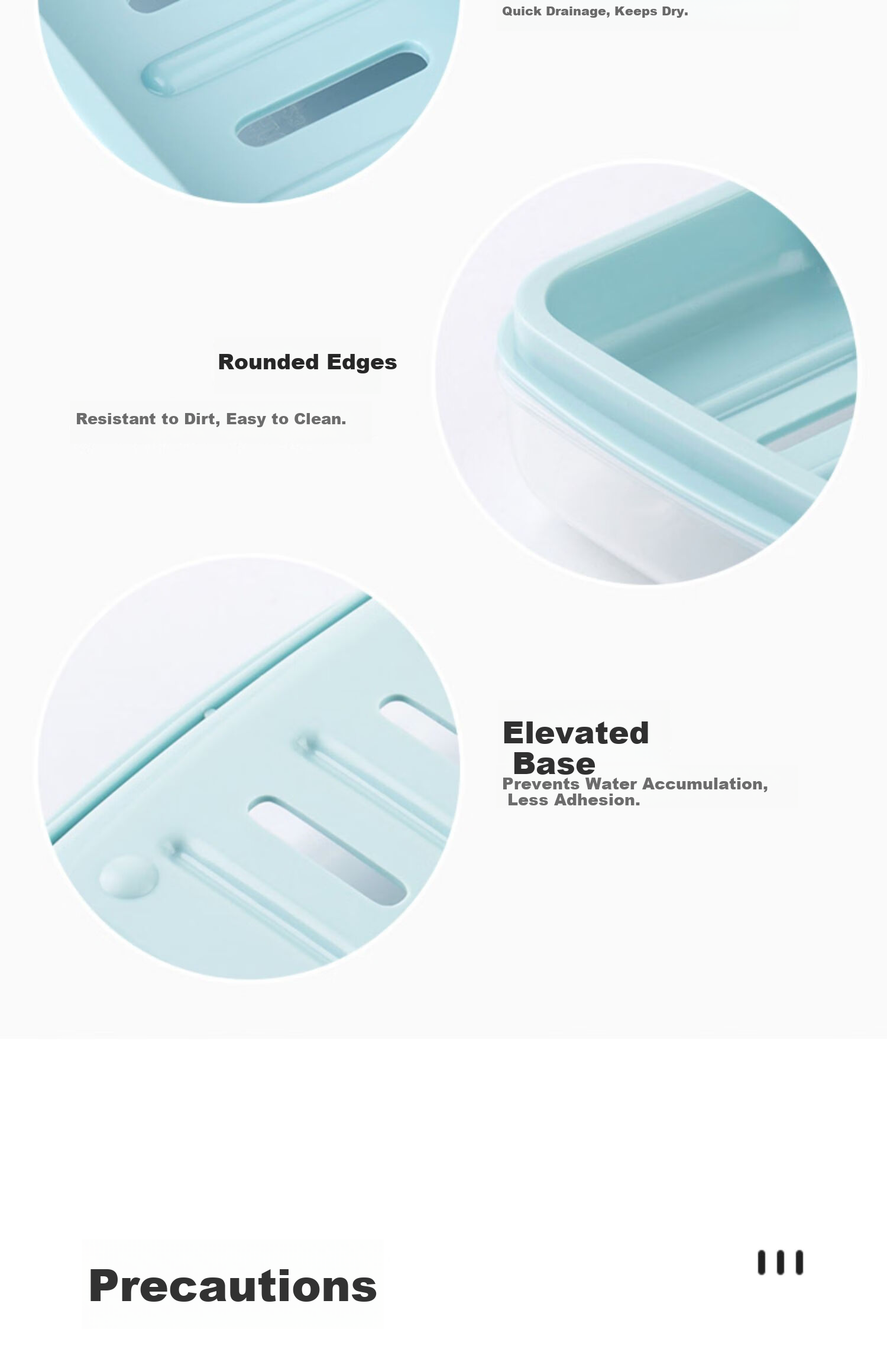 CHAHUA Saio Round Soap Dish Soap Holder Double-Layer Draining Soap Box 1 Piece 12