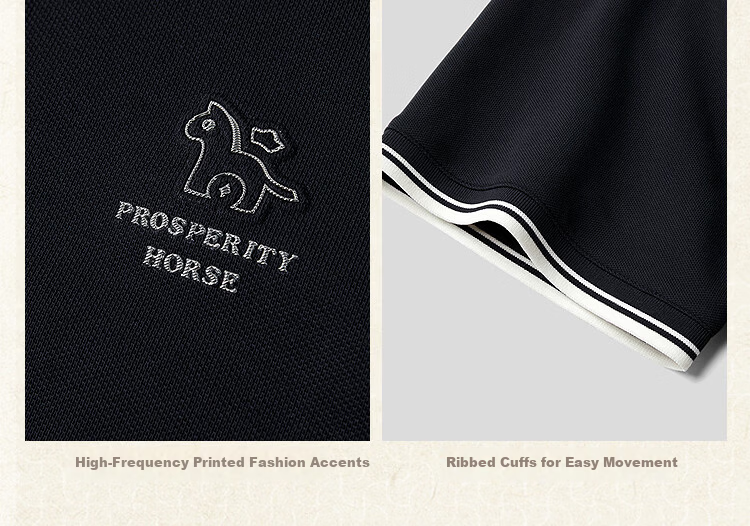 HLA Hailan Home Men's Short Sleeve Polo Shirt 26 Year of the Horse Series Summer Cool Collar Short Sleeve 12