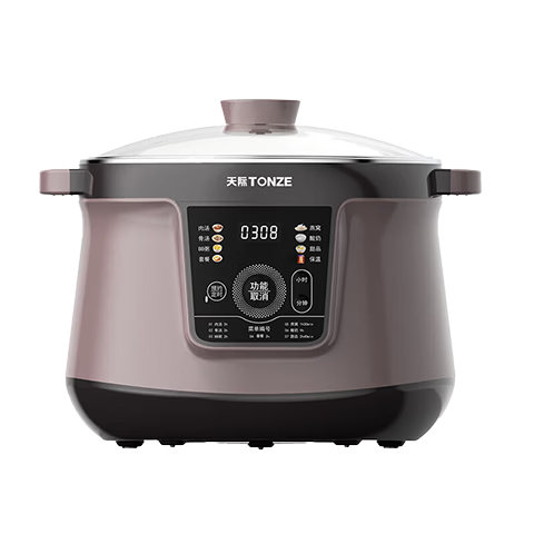 TONZE Stainless Steel Waterless Electric Stew Pot, Fully Automatic Soup Cooker, 3-6 Person Ceramic Bird's Nest Stew Pot, 3.5L GSD-353GE2