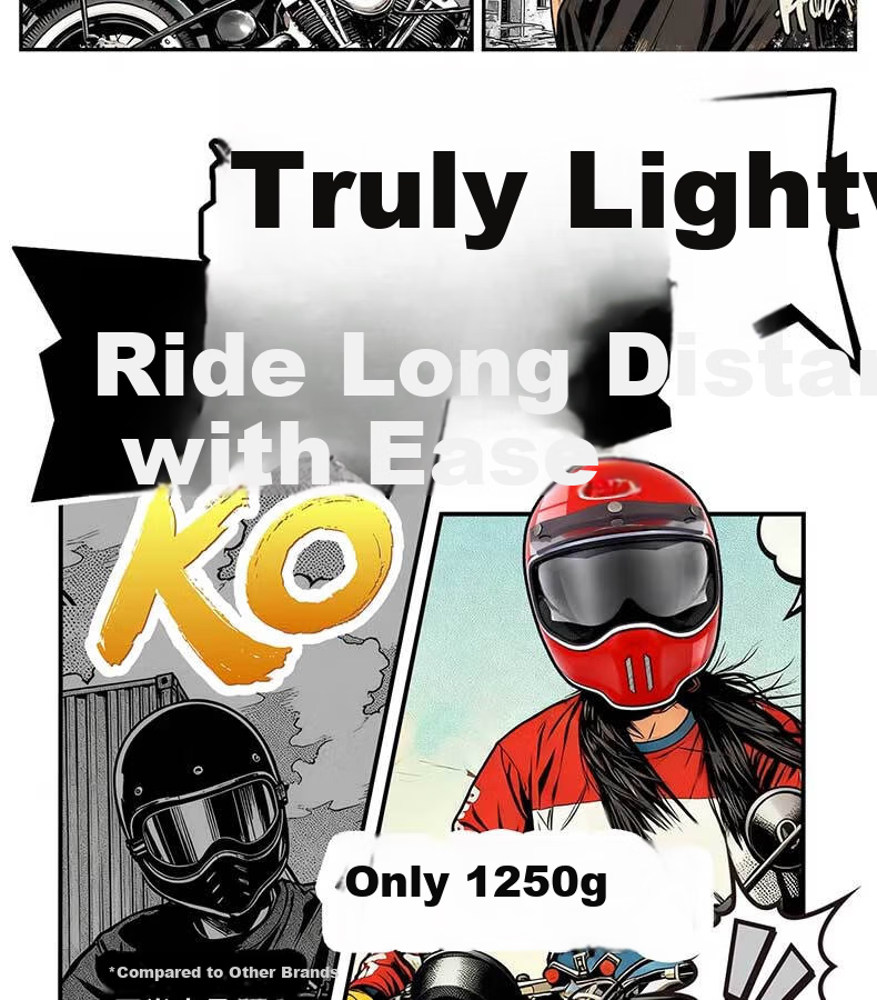 AVA Ranger Motorcycle Retro Full Face Cruiser Helmet Small Shell Off-Road Helmet Unisex Lake Silver M 3