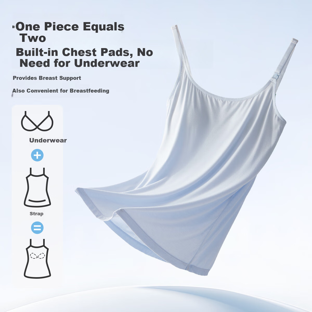 JOYNCLEON Nursing Camisole Summer Thin Breast Pad Bra-Free Innerwear Pink XXL Jbr185167