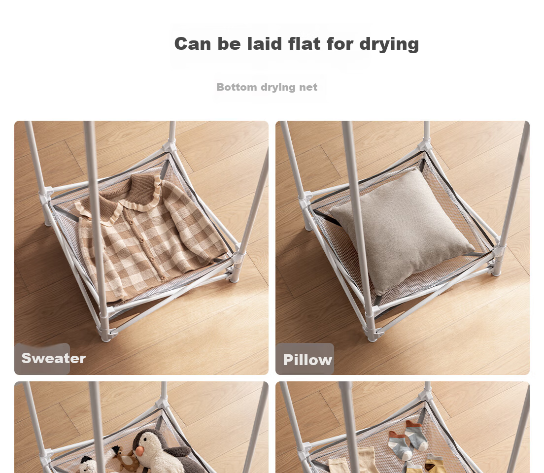 Lazy Corner Foldable Drying Rack Floor Clothes Rack Balcony Telescopic Double Rod Clothes Hanger Quilt Drying Rack Indoor Outdoor Clothes Drying Rack 8