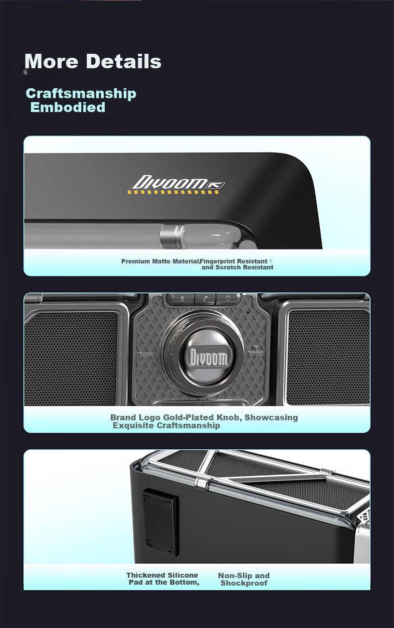 Divoom Divoom Gaming Speaker Stereo Surround Sound Computer Desktop PC Anti-Howling Bluetooth 6.0 Wired RGB Light Bar Black 13