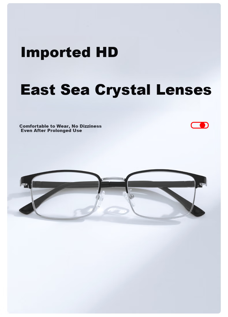 FENCHI Donghai Crystal Reading Glasses HD Ultra-Light Anti-Fatigue Titanium Alloy Men Women Middle-Aged Elderly Presbyopia Glasses 4