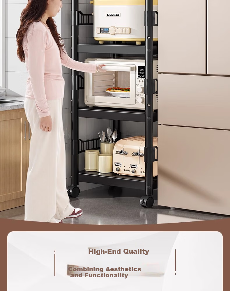 Shunyou Kitchen Gap Storage Rack Floor-Standing Multi-Layer Household Microwave Oven Storage Pot Rack Four Layers SY-1318 2
