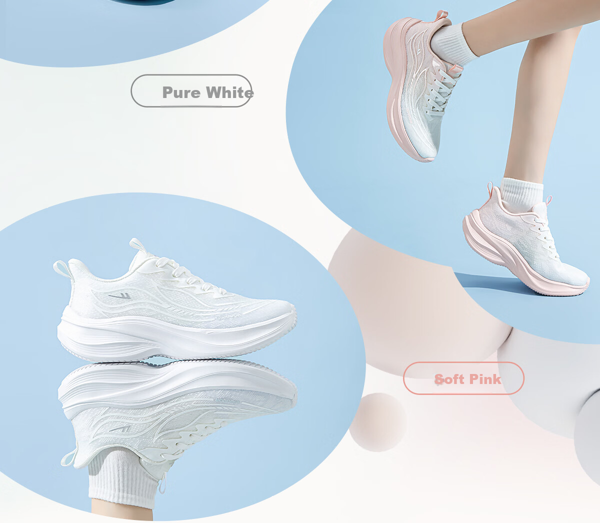 Warrior Thick-Soled Women's Sports Shoes New Spring Summer Lightweight Soft Sole Shock Absorption Fitness Running Shoes White Green Size 35 12