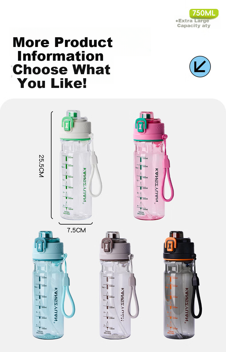 Cica Spray Sports Water Bottle for Children Students 6-12 Years Old Summer Large Capacity Tritan Cup 14