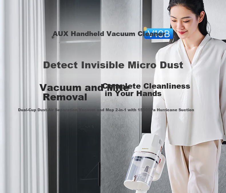 AUX Corded Vacuum Cleaner, Home Upgraded Electric Floor Brush, Dual Dust Cups, Handheld Carpet-Type, High Suction Power, Low Noise, Small Size, High-Power Strong Pet Hair Removal AXC-22AV10A 1