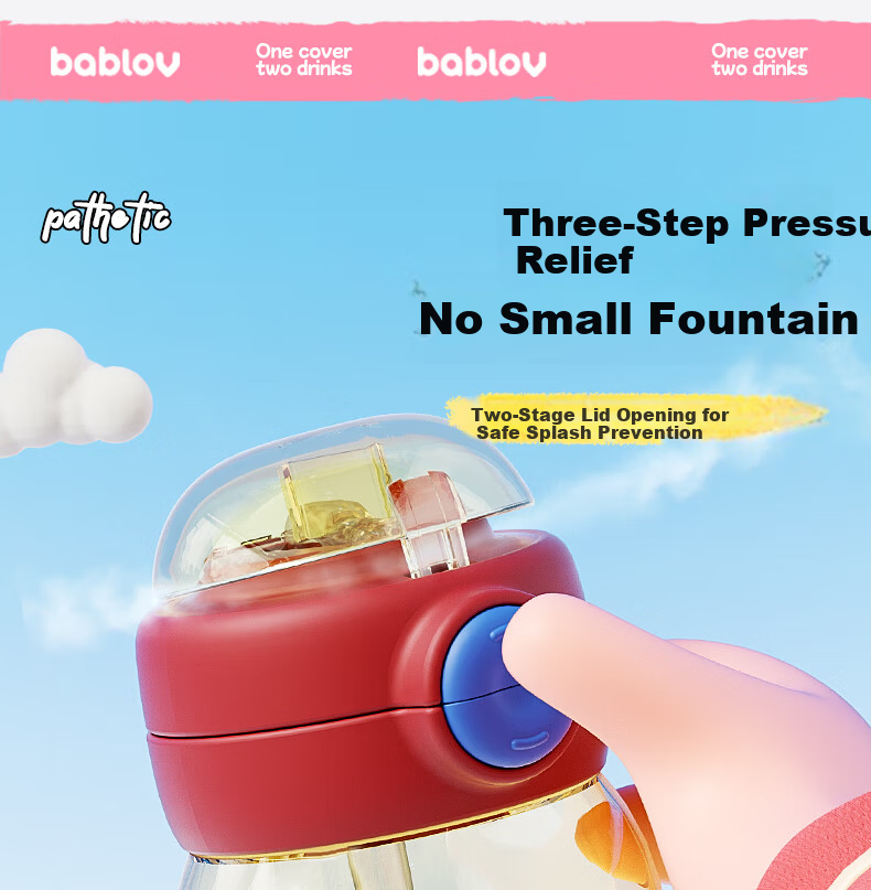 BABLOV Children's PPSU Straw Cup Student School Use Summer Portable High-Value Cup Kindergarten 9