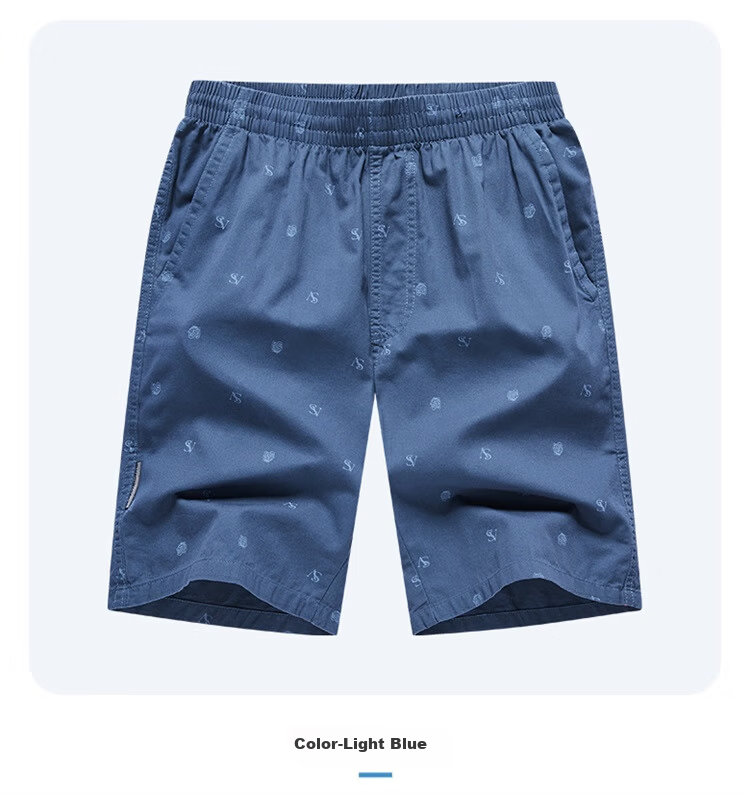 Pierre Cardin Men's Summer Casual Breathable Five-Point Outdoor Cool Stretch Sports Shorts Light Blue XL 8