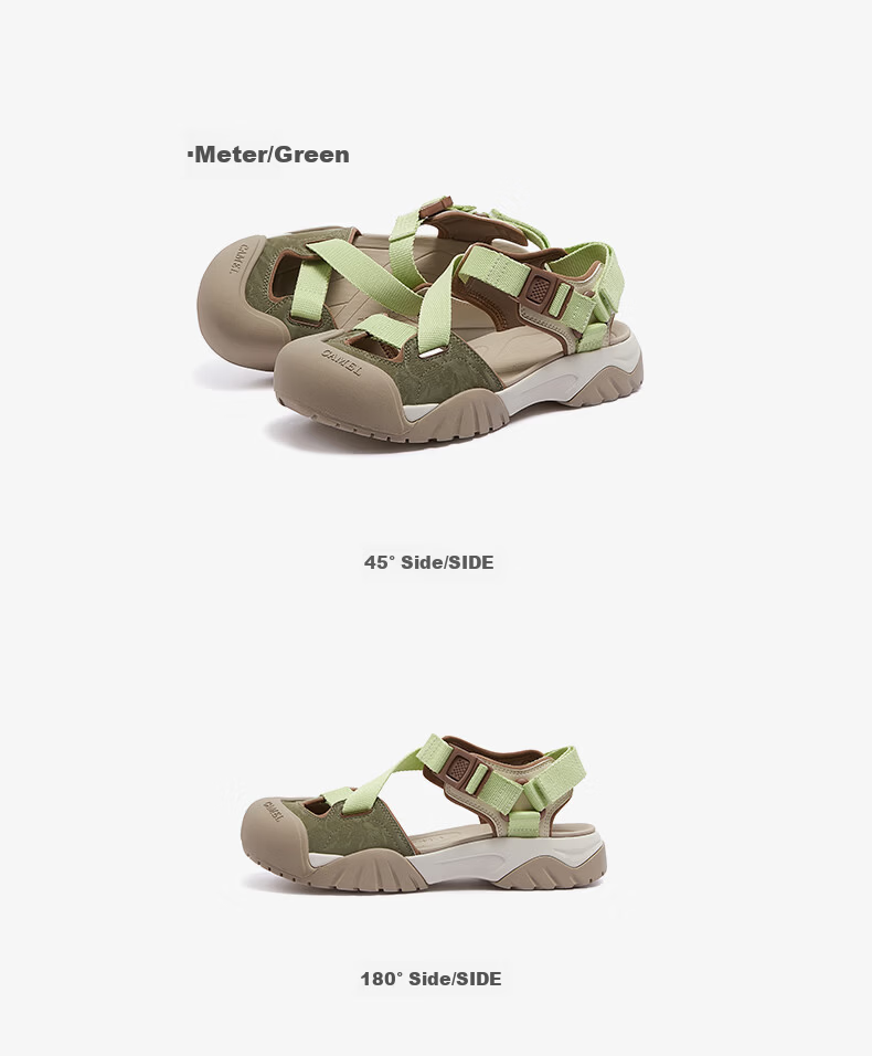 CAMEL Women's Outdoor Sandals Cute Cool Version Colorblock Thick Sole Sandals L25M076016 Silver/Grey Size 36 21
