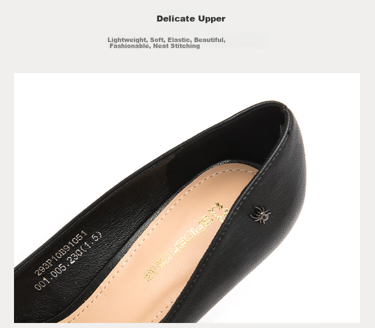 SPIDER KING Women's High Heel Shoes Stiletto Commuter Pointed Toe Versatile Professional Work Leather Shoes Black Size 38 10