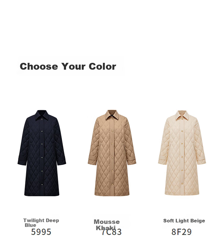 BOSIDENG Spring Autumn 90% Goose Down Lightweight Lapel Slim Fit Long Business Commuter Women's Coat 16