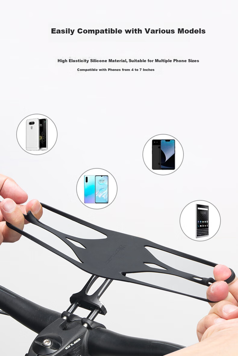 GUB Road Bike Silicone Phone Holder Stable Shockproof Anti-Drop Strap Mount P13 7
