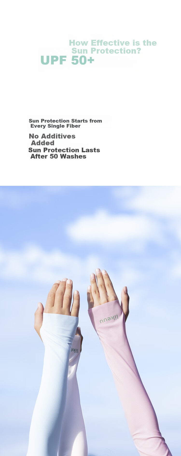 Like uu Kids Sun Protection Cooling Sleeves Unisex Summer UV Protection Ice Sleeves Breathable Seamless UPF50+ 4