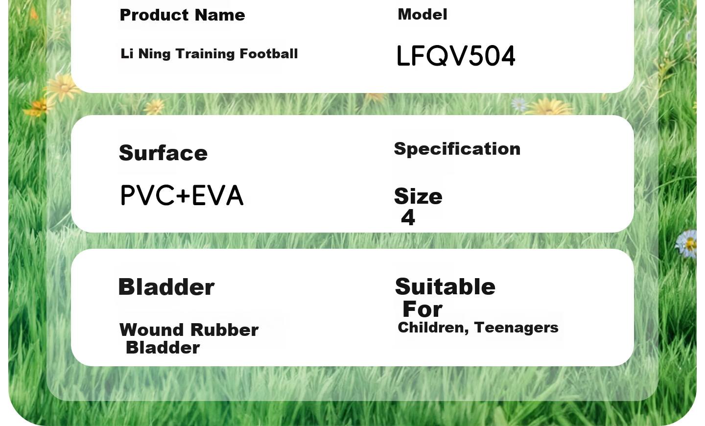 Li-Ning No.4 Football for Children and Primary School Students, Ages 3-6-12, Standard Match and Training Ball for Middle School Entrance Exam, Youth Soccer Ball 21