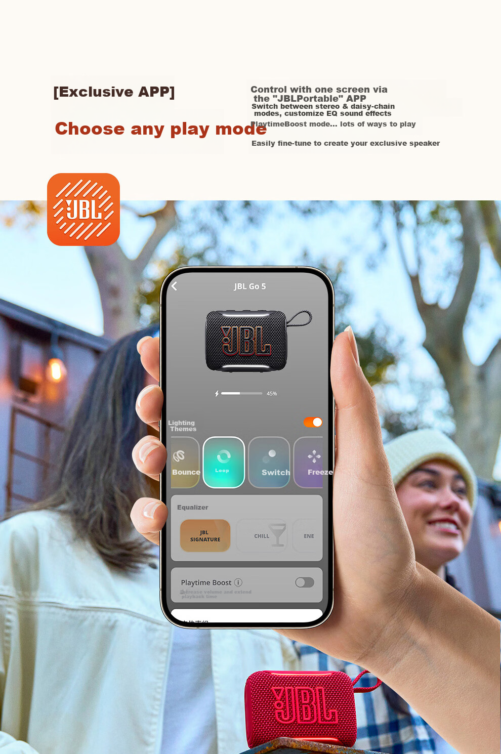 JBL GO5 Music Brick 5th Gen Bluetooth Speaker Outdoor Portable Speaker Ambient Light Speaker GO4 Upgrade Small Gift Speaker Cloisonné 10