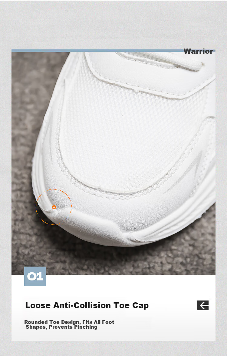 Warrior Official Men's Sports Shoes 2026 Spring New Trendy Thick-Soled Height-Increasing Shoes for Men White Gray Size 40 6