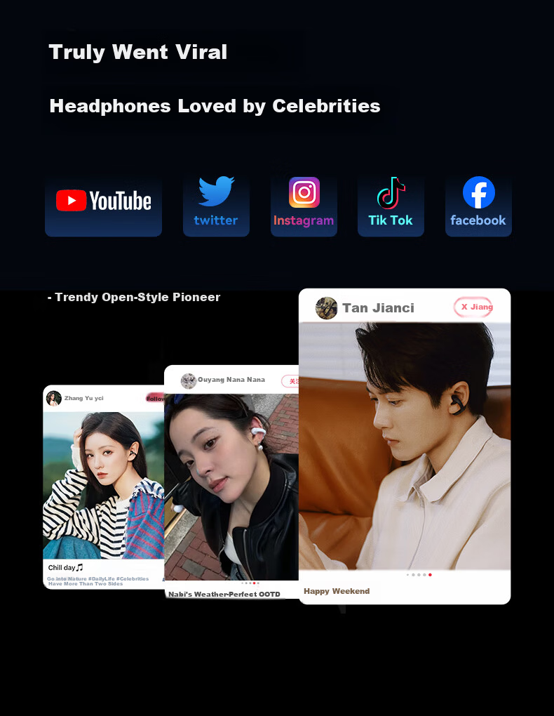 SANAG Z60S Bluetooth Headphones, Clip-On Wireless Bone Conduction Open-Style Gaming AI Translation Call Noise Reduction Ultra-Long Battery Life 2026 New Model Compatible with Apple, Huawei, Xiaomi 5