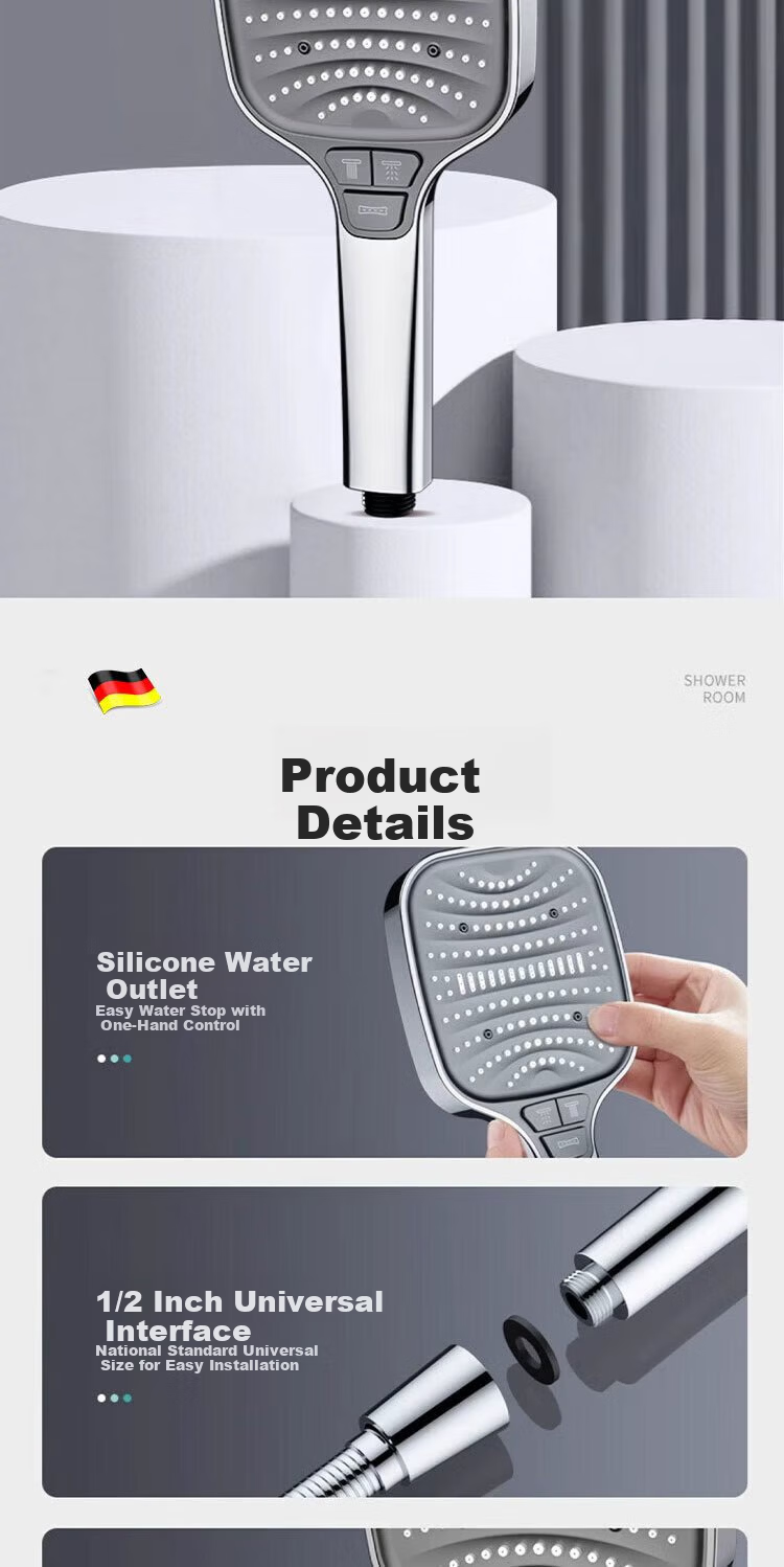 Del 28-Year Brand Powerful Pressurized Shower Head Multifunctional Large Panel Home Shower H6241 13