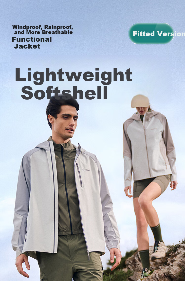 BOSIDENG Spring Summer Urban Lightweight Outdoor Men's Hooded Windproof Waterproof Sun Protection Softshell Functional Jacket 1