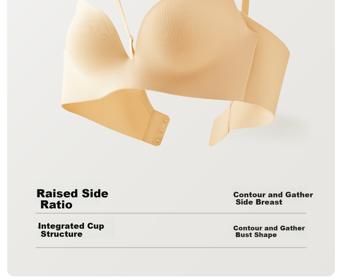 YOUKESHU Small Bust Push-Up Bra for Women Invisible Seamless Soft Support Wireless Side Breast Gathering New Style 4