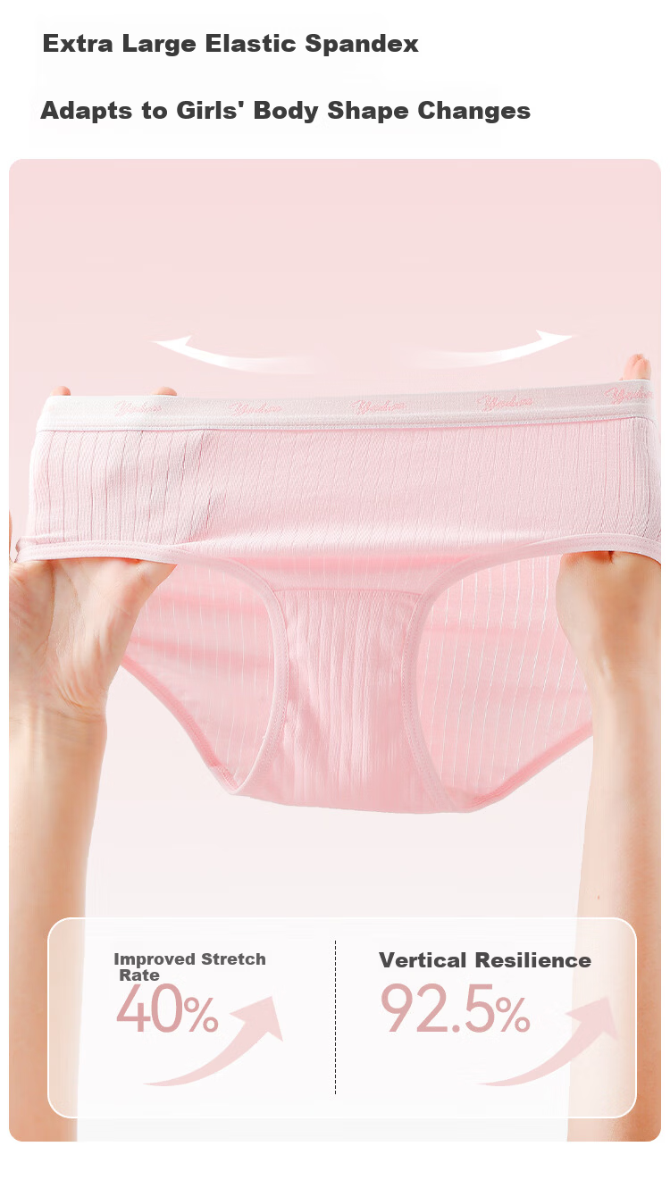 YEEHOO 7A Antibacterial Moisture-Wicking Unidirectional Teen Cotton Gusset Underwear for Adolescents 12-16 Years 4