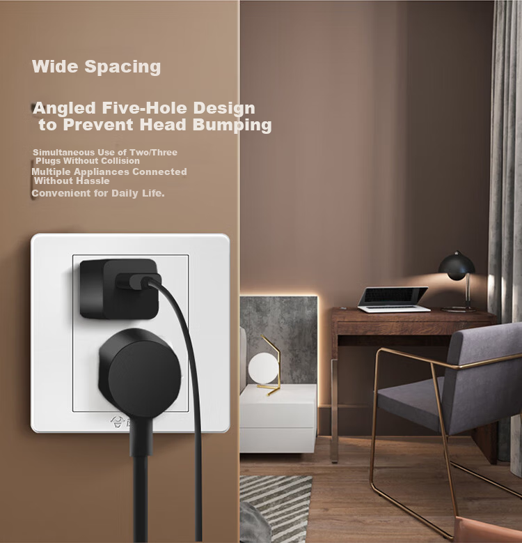 BULL Switch Socket, G07 Series Single-Pole Double-Throw Five-Hole Socket with Switch, 86-Type Panel G07E334S Ivory White 15
