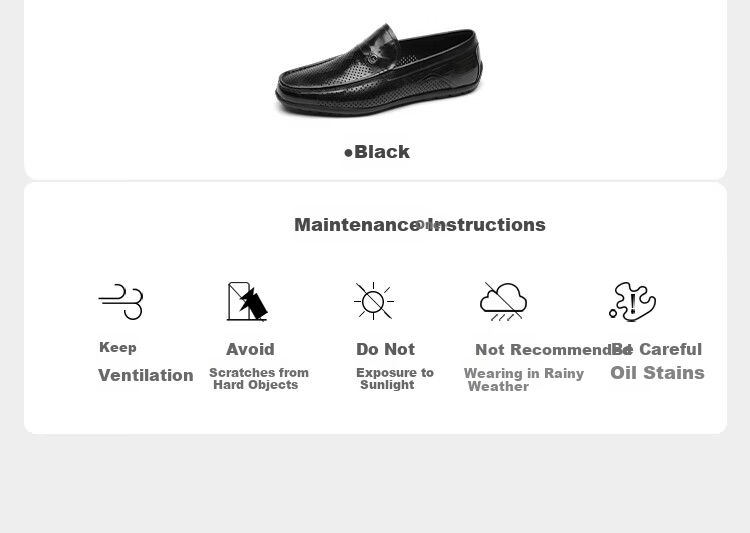 Goldlion Men's Shoes 26 Summer New Business Casual Perforated Breathable Lightweight Slip-On Leather Shoes G534620171AAD Black Size 41 8