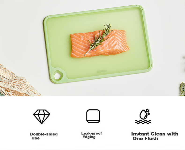 LOCK&LOCK Plastic Cutting Board Double-Sided Kitchen Chopping Board Thickened Fruit Cutting Board Baby Food Prep Board Meat Cutting Board 2
