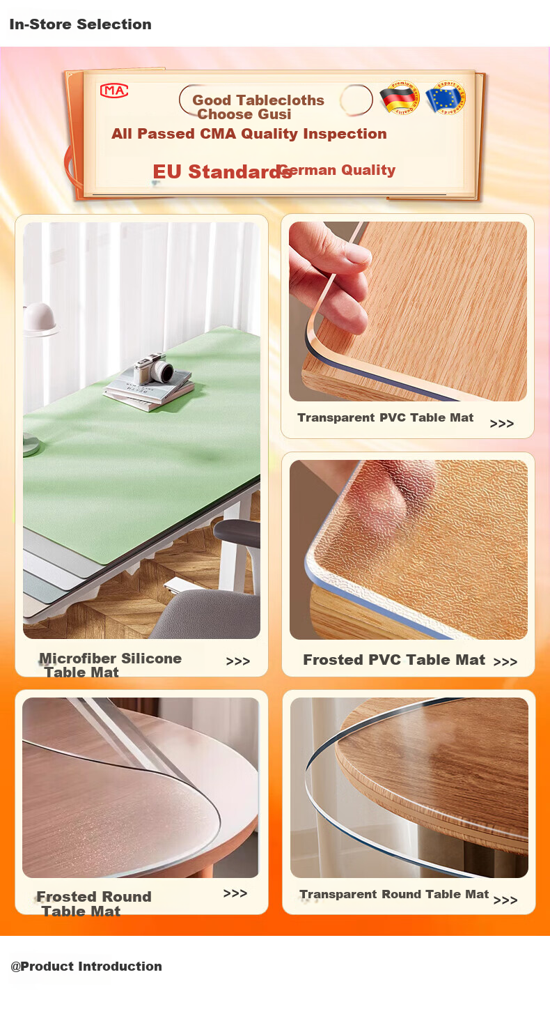 Gusi Round Table Protector Mat Transparent Round Tablecloth Waterproof Oil-proof Heat Insulation Mat Diameter 60cm 1