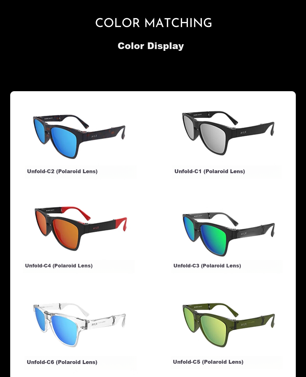 HILX Unfold Sports Sunglasses Foldable Sunglasses for Men And Women, Protective Eyewear, Running Cycling Driving Fishing Polarized Lenses 7
