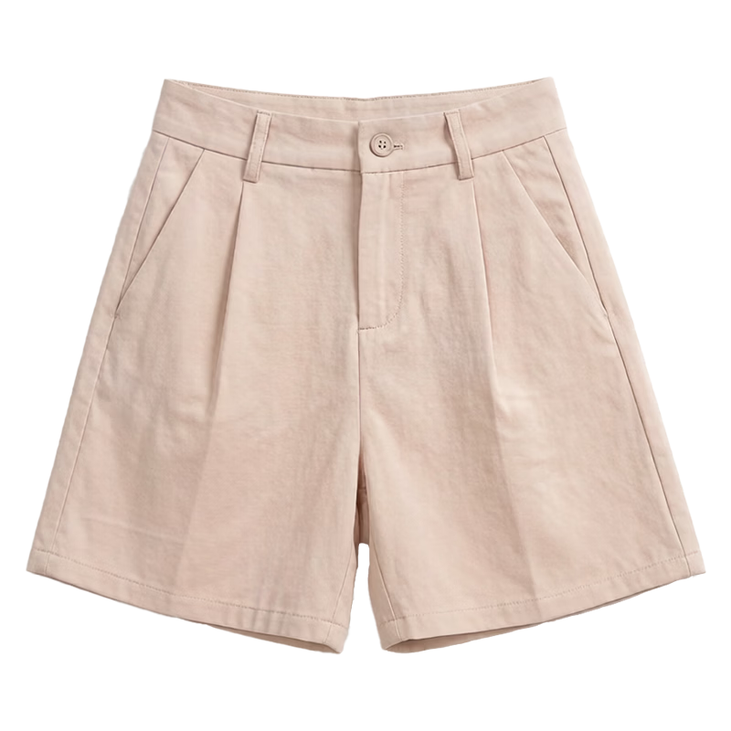 ENC Summer Women's High-Waist Blazer Shorts Korean Style Simple Lenzing Lyocell Skin-Friendly Comfortable Lightweight Casual Bermuda Shorts