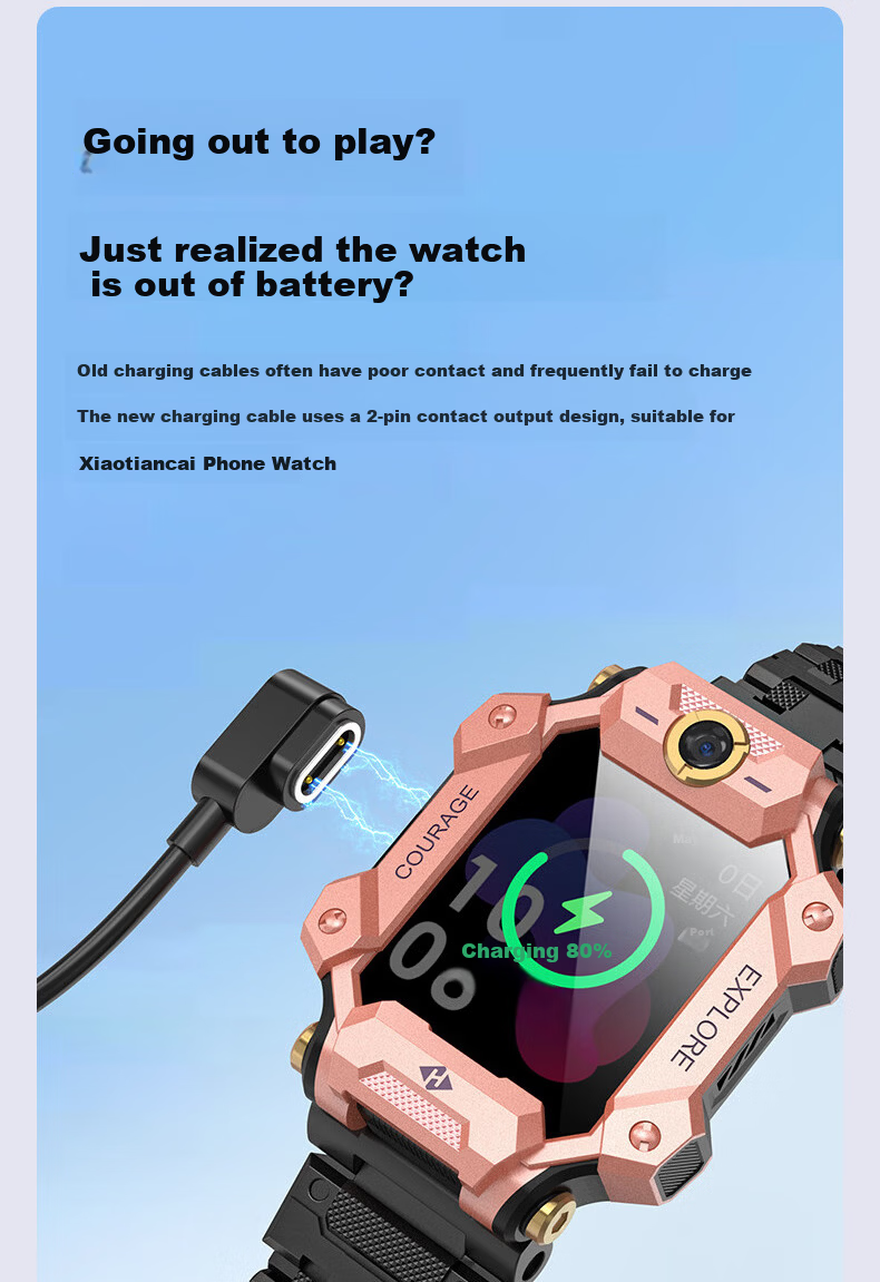 OKSJ Little Genius Charging Cable for Kids' Smartwatch Universal Charger for Z11/Z10/Z9 Youth Edition/Z8A/Z6P/Z7/Z7S/Z7A/Z6S Magnetic Fast Charging AUT0009G 6