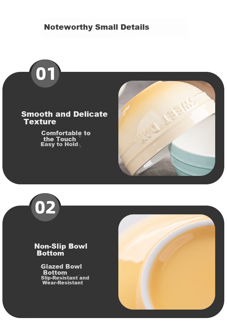 Banwu Life Ceramic Bowl and Chopsticks Set, Single-User High-Quality Underglaze Color Tableware, Personal Bowl and Chopsticks 12