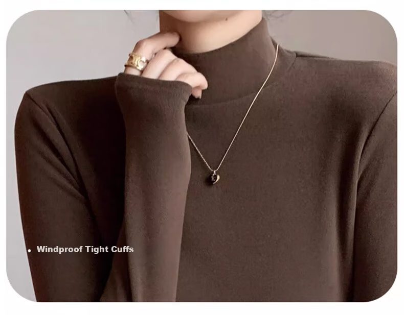 LangSha Maternity Turtleneck Base Layer for Women [25 Autumn/Winter New Arrival], Double-Sided Fleece-Lined Inner Layer, Antibacterial Maternity Warm Top 15