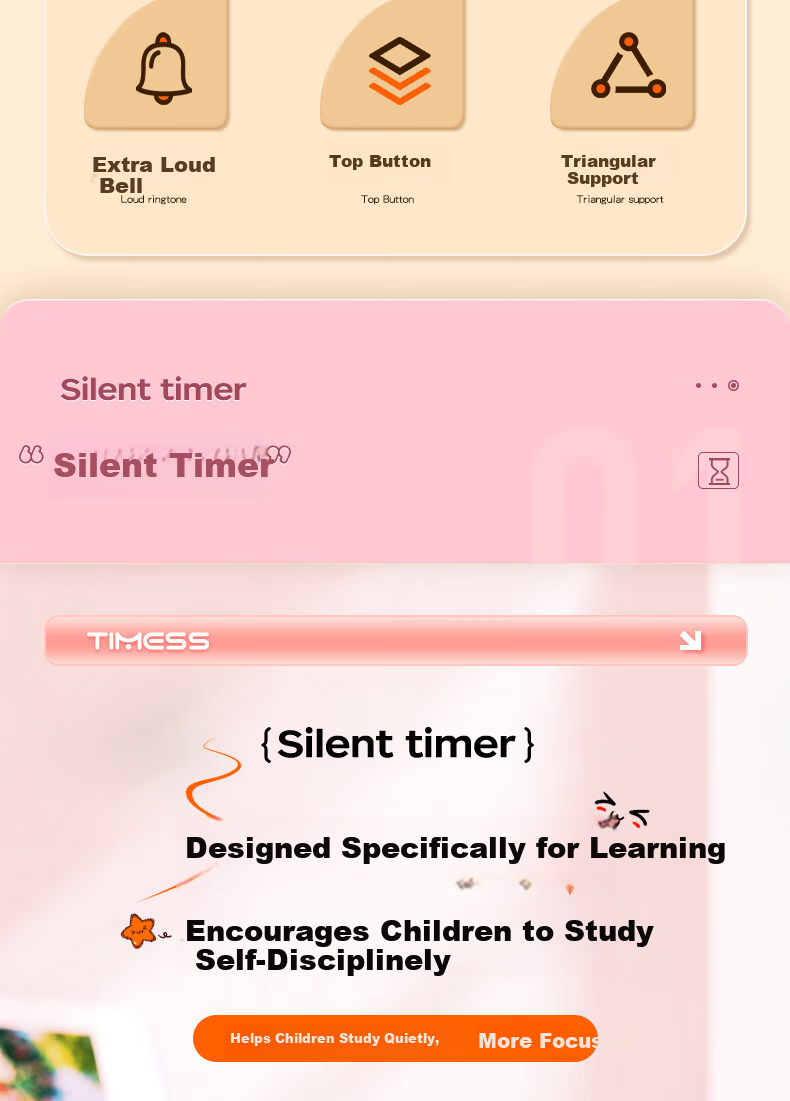 Timess Disney Collaboration Visual Timer, Back-To Student Time Management Tool, Kitchen Cooking Electronic Timer, Live Streaming Timer Gift 4