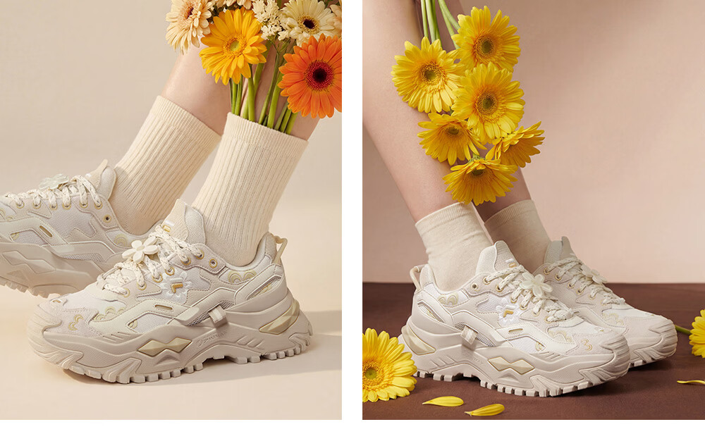 FILAFUSION Fila Trendy Hard Candy Garden Bloom Dad Shoes 26 Summer New Thick Sole Height Increasing Casual Shoes 28