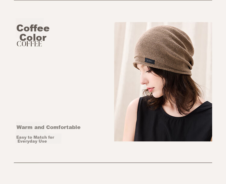 JIUMU Linen Hat Unisex Headwrap Cold Weather Thin Summer Knit Beanie Warm Air Conditioning Cap Maternity Sleep Cap 7