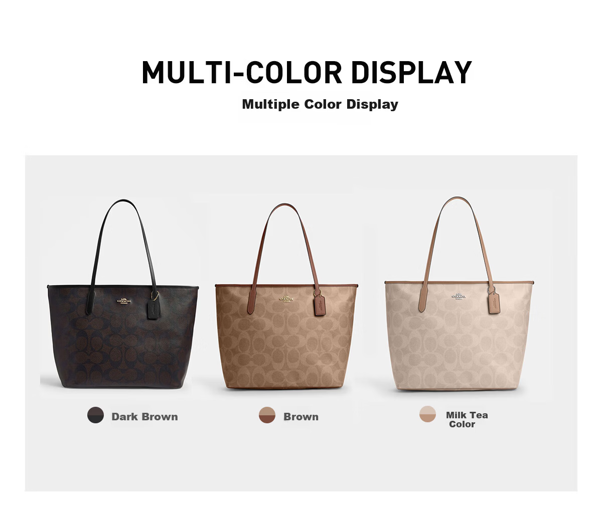 COACH Women's CITY Large Tote Handbag Shoulder Bag Brown CCD66 1