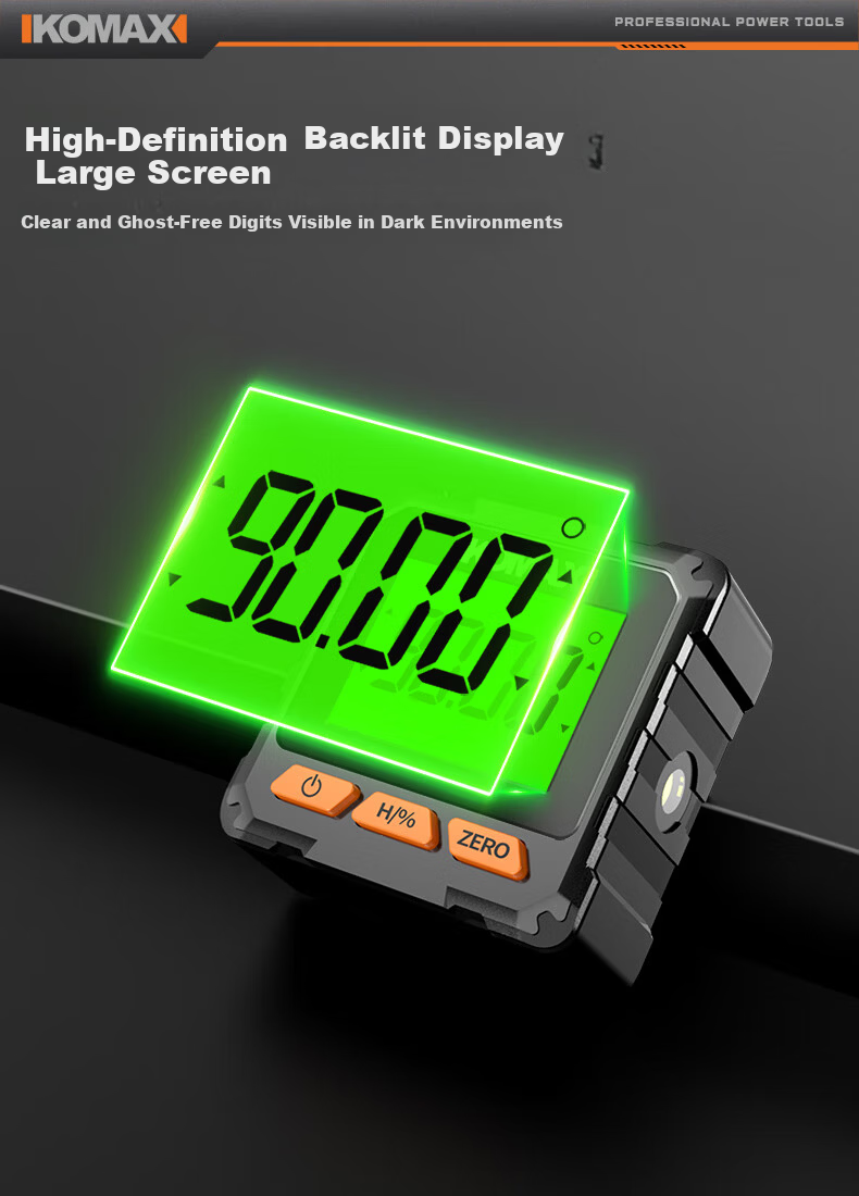 KOMAX High-Precision Digital Inclinometer Laser Level Small New Magnetic Angle Meter Multifunctional Slope Ruler 6